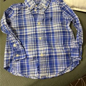 Polo by Ralph Lauren Blue and White Plaid Button-Down Shirt